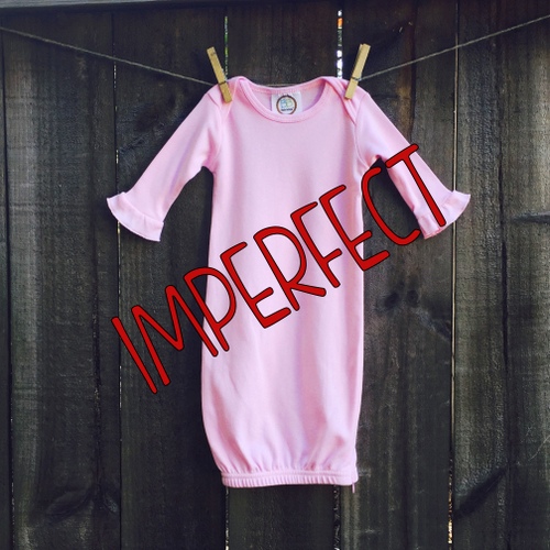 IMPERFECT Blank Girl's Long Sleeve Ruffle Infant Gown with Hidden Zipper